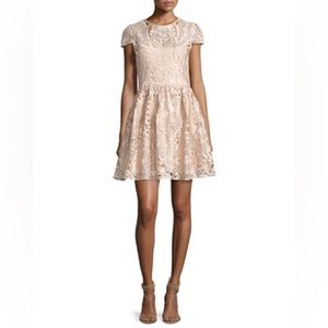Alice + Olivia | Gracia Cap-Sleeve Lace Cocktail Dress